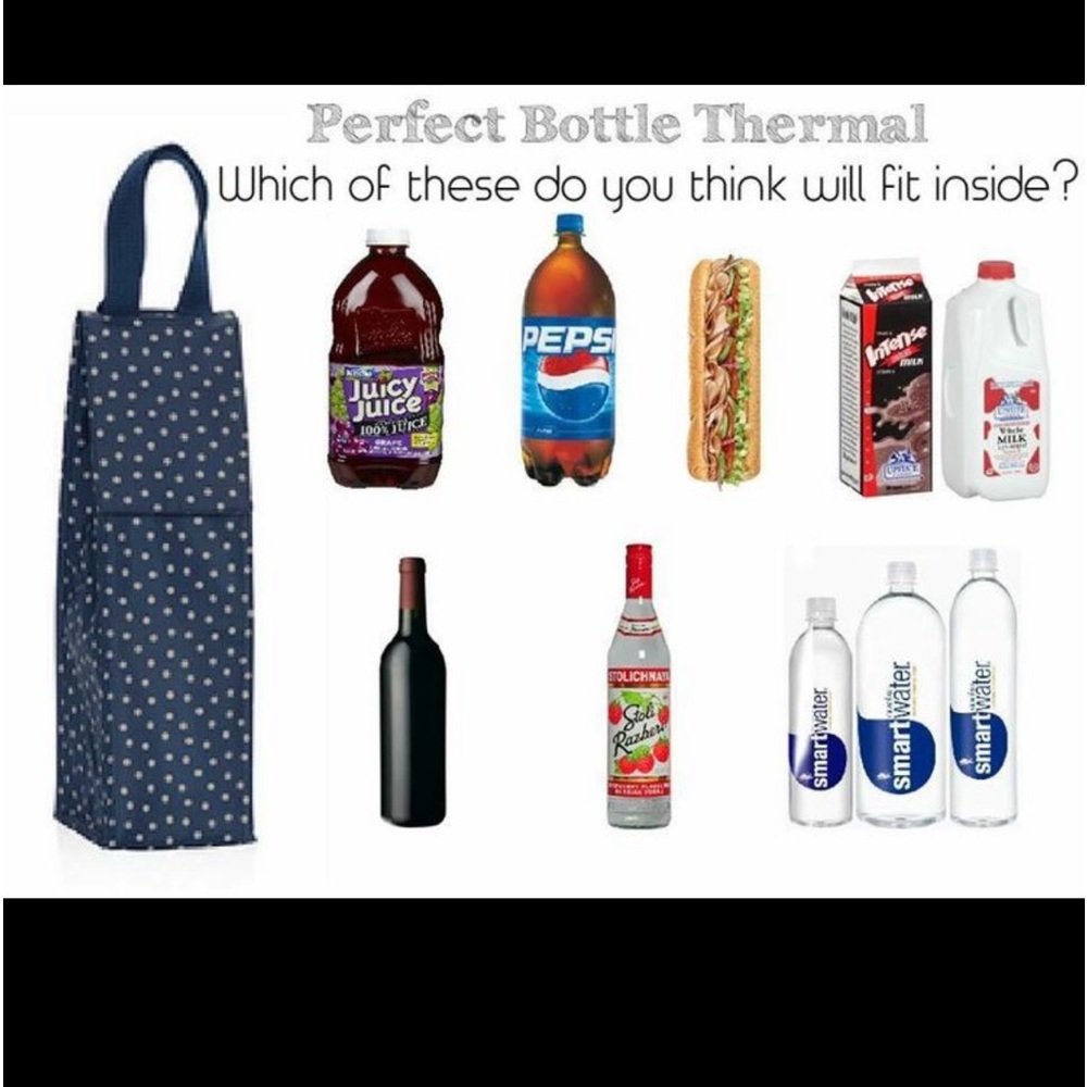 Thirty One Navy Dancing Dot Perfect Bottle Thermal - New in bag